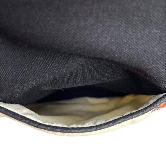 Quilted Bird Tote Bag Purse Lined Black Fabric Handbag Pocket Blue Jay Vintage - Picture 5 of 12